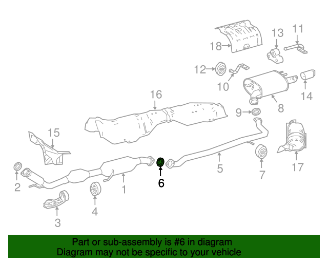 90917A6003 Exhaust Pipe Gasket 20012021 Toyota OEM Genuine