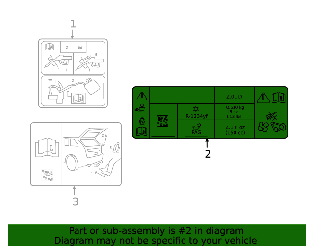 2019-2020 Ford AC Label KT4Z-1503050-B | TascaParts.com