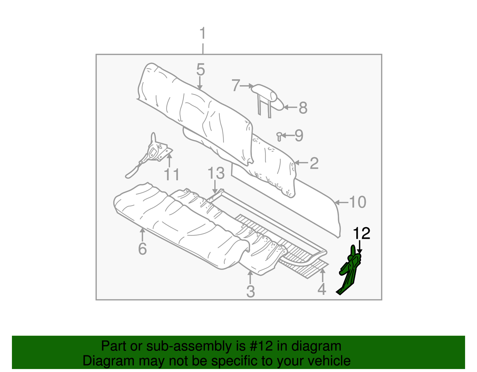Folding Seat Latch - GM (89043916)