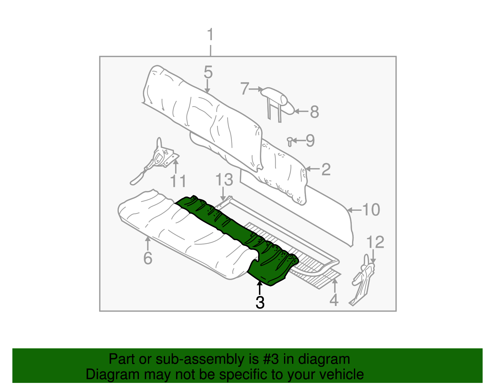 Seat Cushion Pad - GM (88941613)