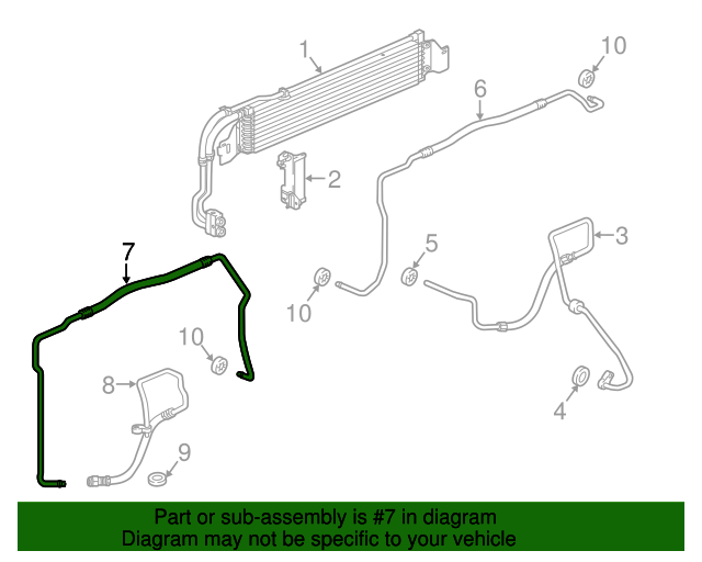 20142019 GM Automatic Transmission Fluid Cooler Inlet and Outlet Line