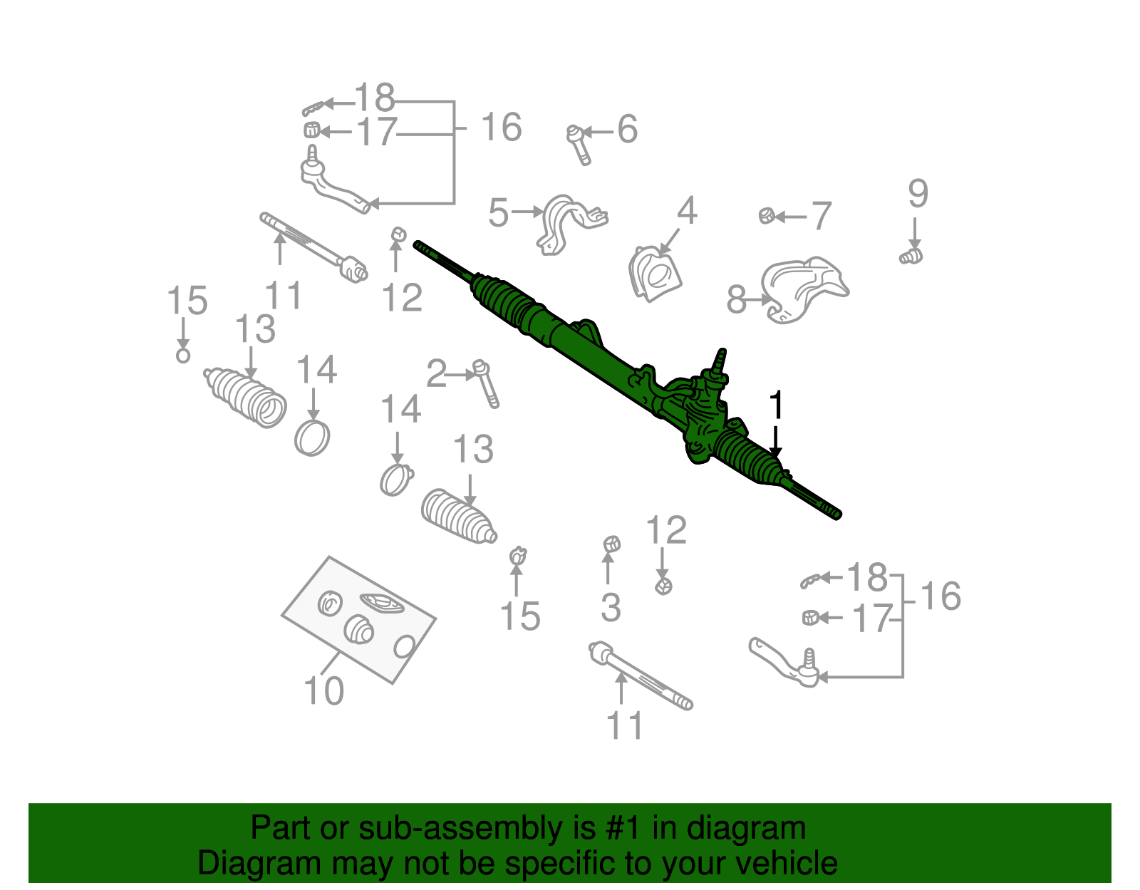 Steering Gear Assembly - Scion (44200-52340)