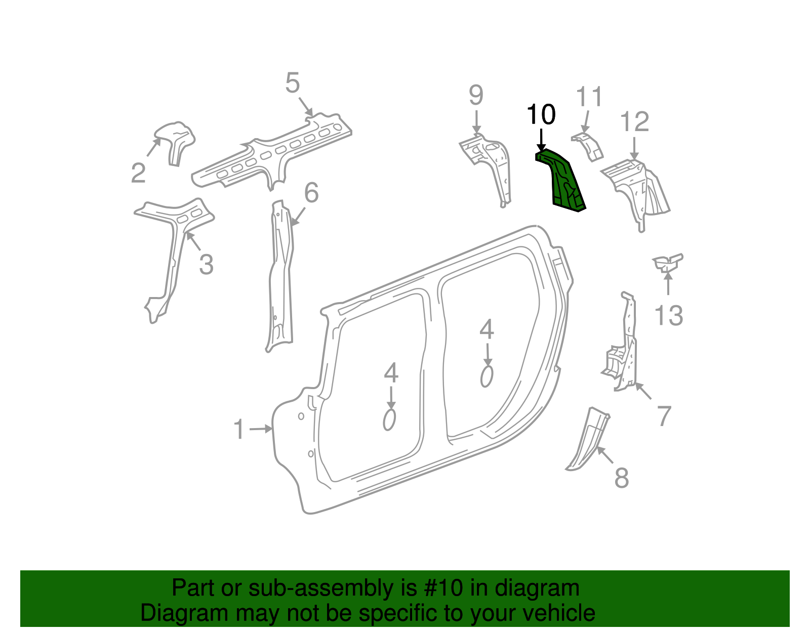 Panel-Body Side Inner Upper - GM (10366338)