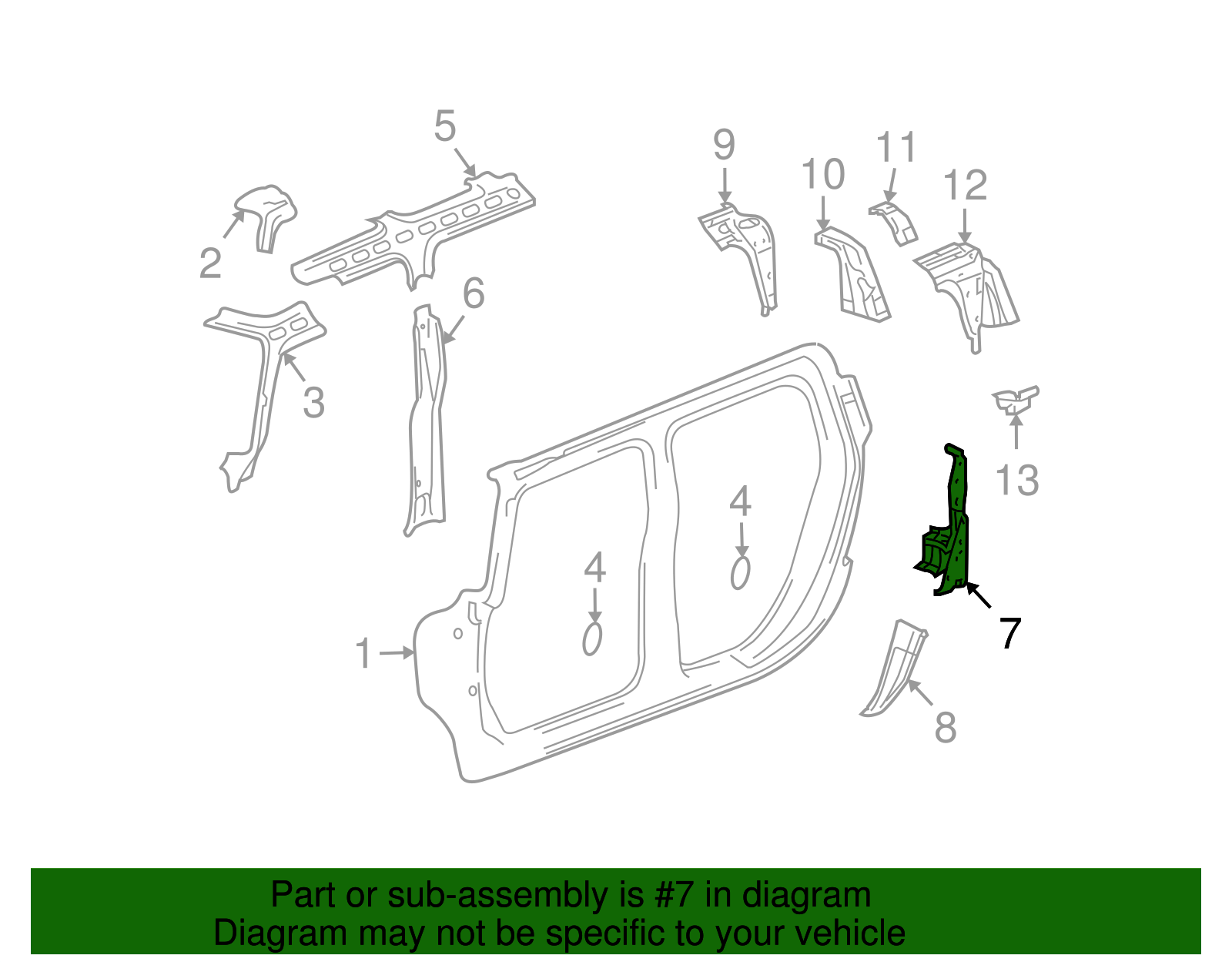 Panel Assembly-Body L/Pillar Inner Lower - GM (15189398)