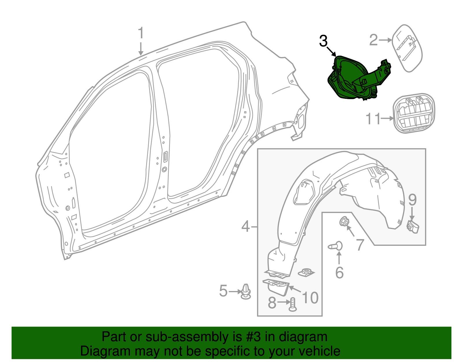 Fuel Filler Housing with Springs, Bumper, Hinge, and Pin - GM (95147033)