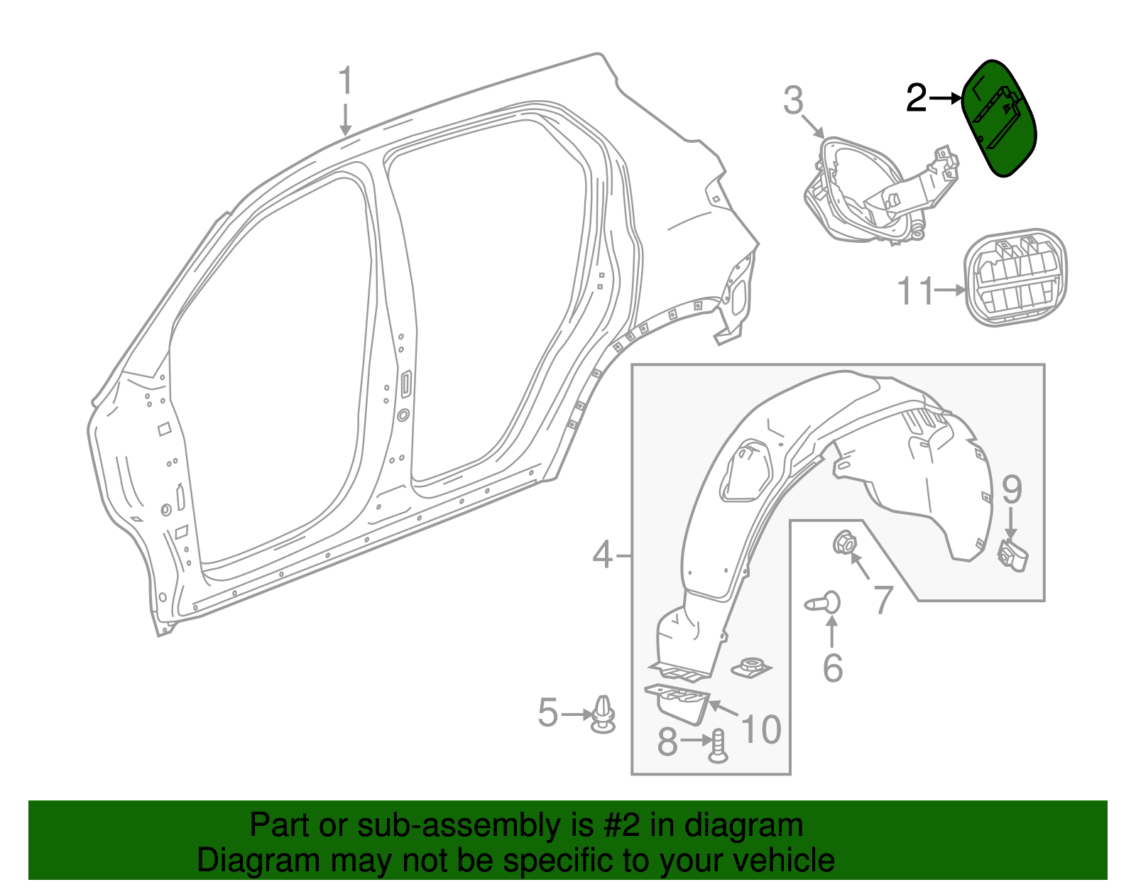 Primed Passenger Side Fuel Tank Filler Door - GM (95913056)