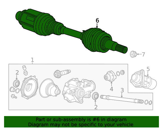 84422105 Front Driver Side HalfShaft Assembly 20202023 Cadillac CT5