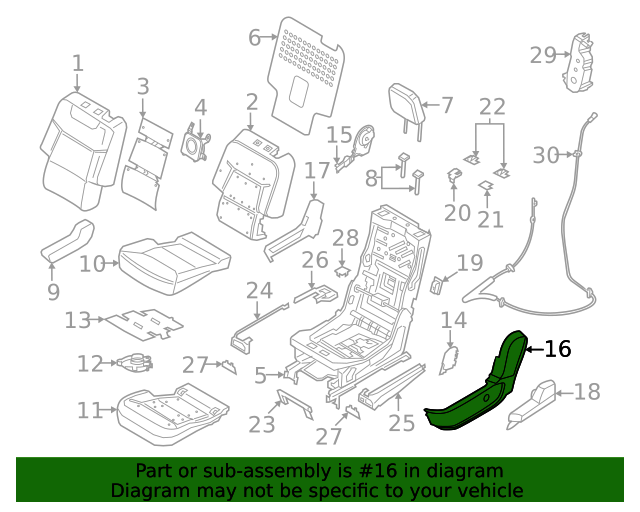 LB5Z7867461AE Seat Back Recliner Adjustment Mechanism Cover 2020