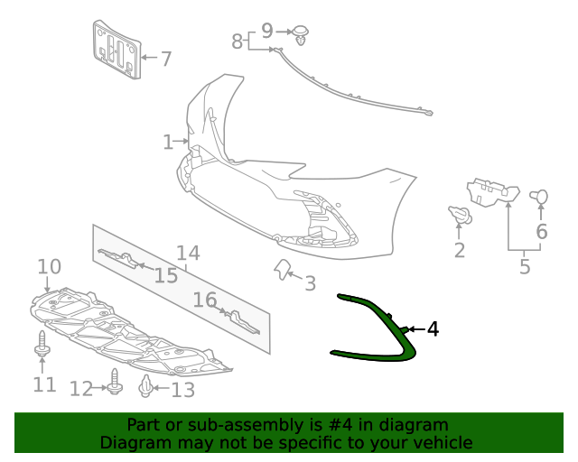 20212023 Toyota Camry Bumper Trim 5271306120 Toyota Parts Center