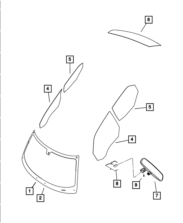 2005-2010 Mopar Shipping Assembly - 25 Lite Glass Windshield  