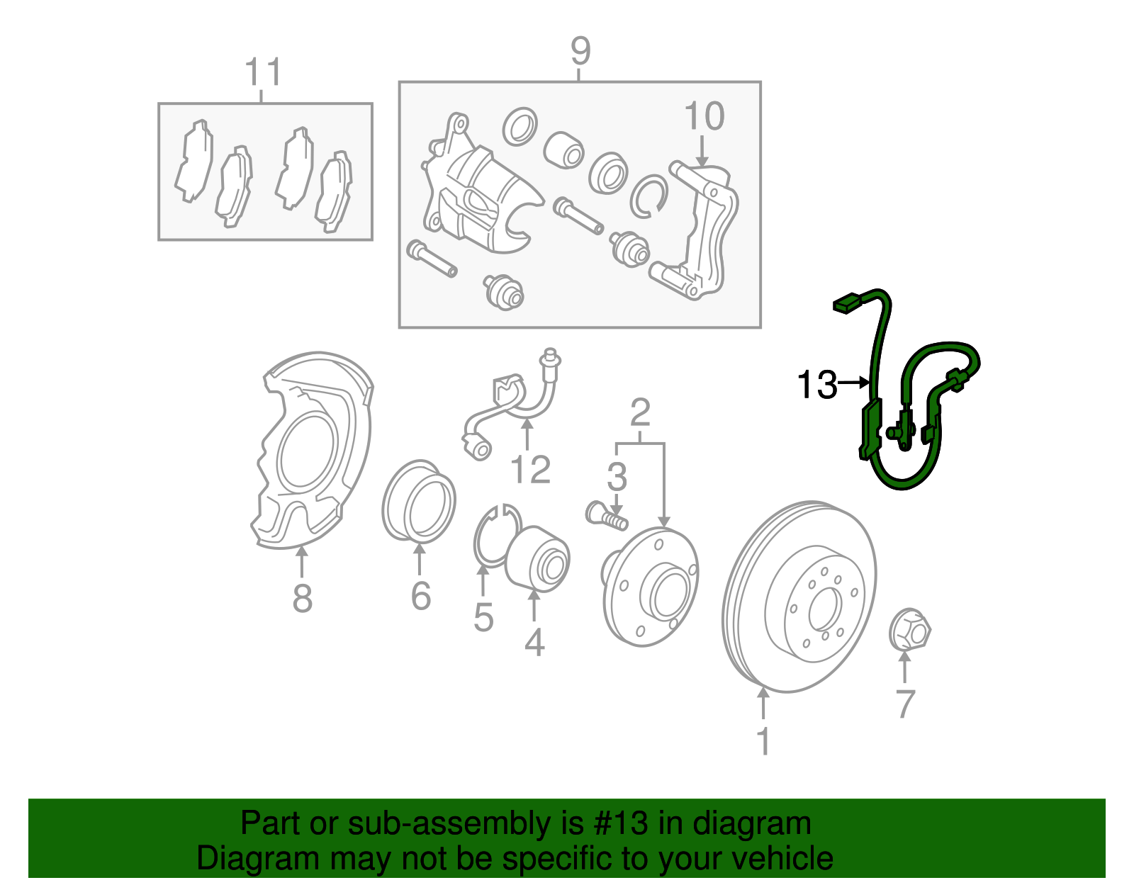 Front Driver Side Wheel Speed Sensor - GM (19353986)