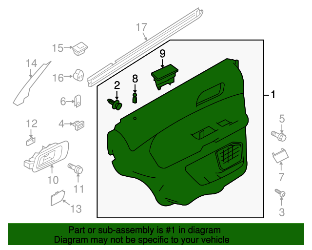 20112015 Ford Explorer Door Trim Panel BB5Z7827407BC QuirkParts
