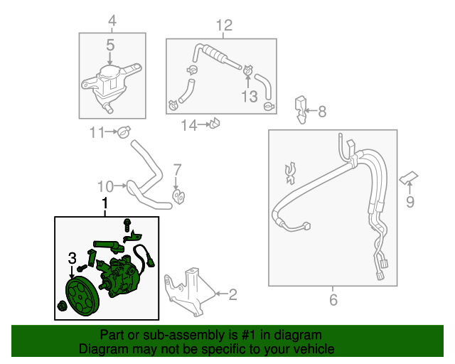 20052009 Subaru Power Steering Pump 34430AG03B Subaru Parts Plus