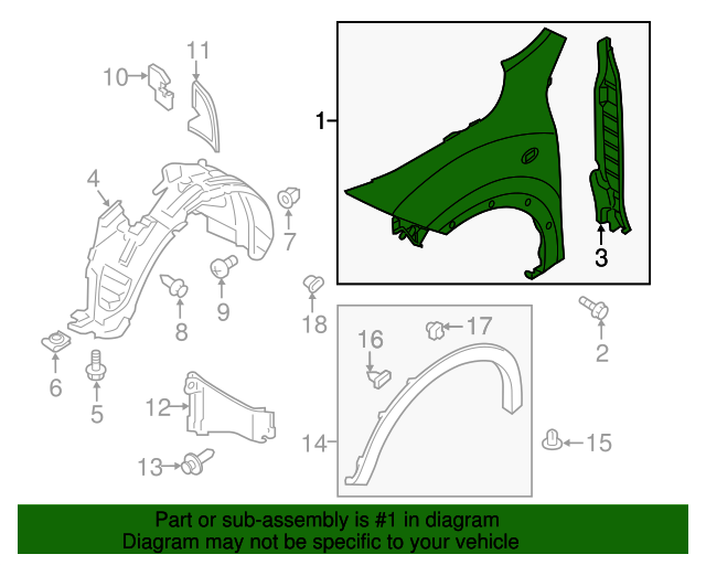 20112013 Nissan Juke Fender FCA011KAMA QuirkParts