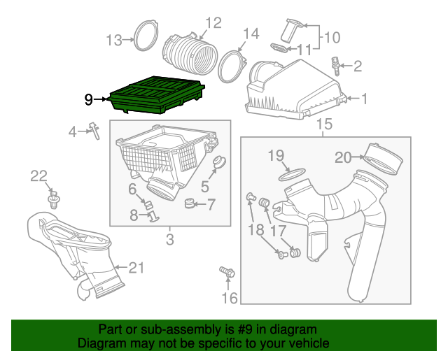 20142020 Acura RLX Element Assembly, Air Cleaner 17220R9PA01