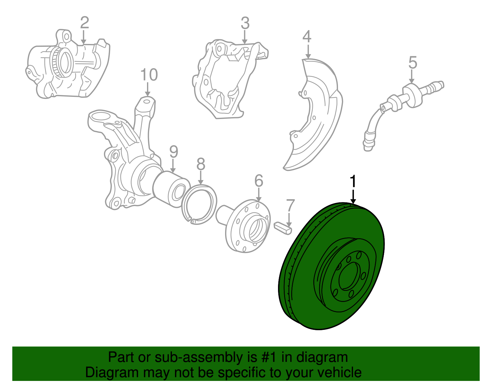 Disc Brake Rotor Front - Volkswagen (7M3-615-301-A)