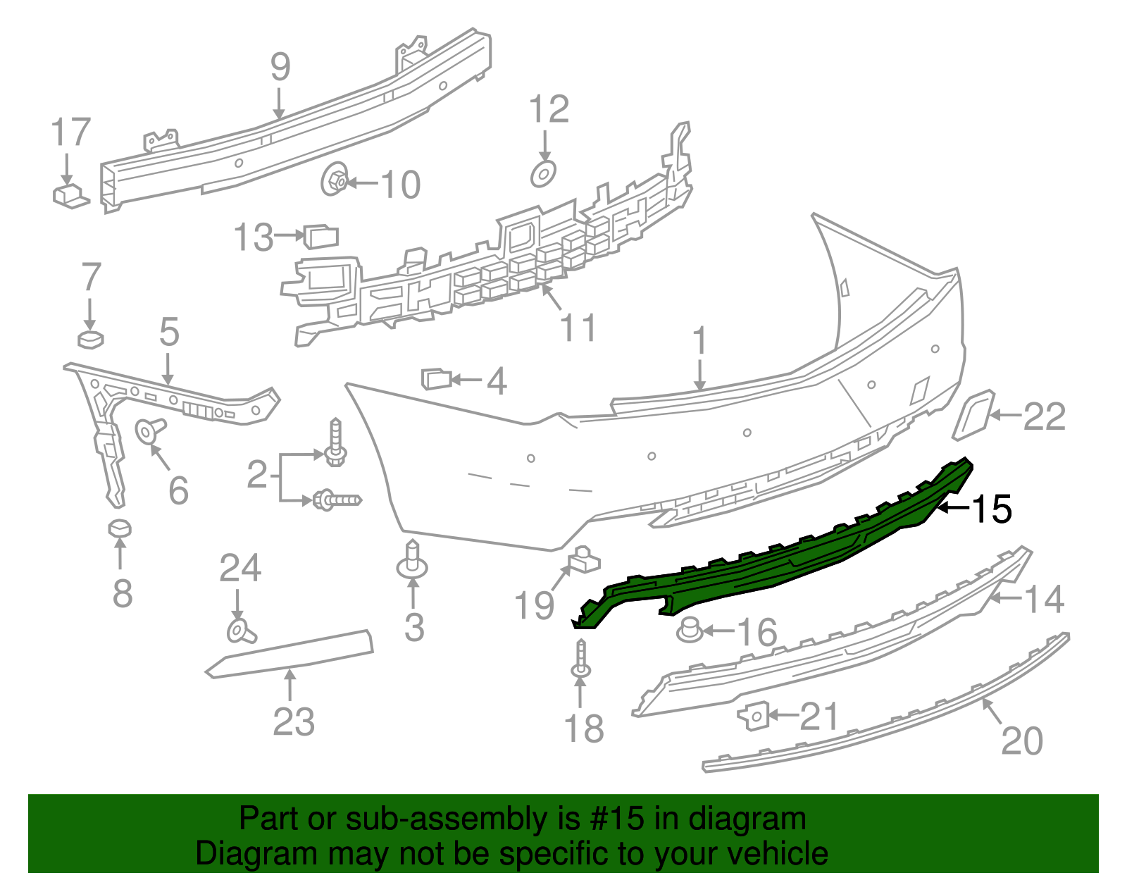 Primed Rear Bumper Valance Panel - GM (84060198)