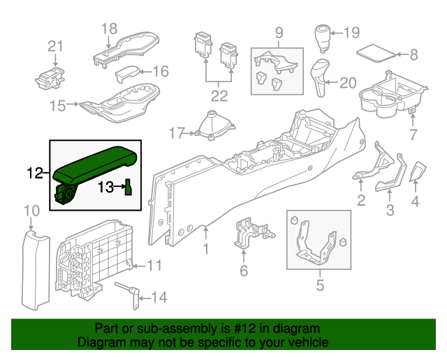 83470SZTA01ZA Armrest Assembly, Console *YR429L* (Frame Orange