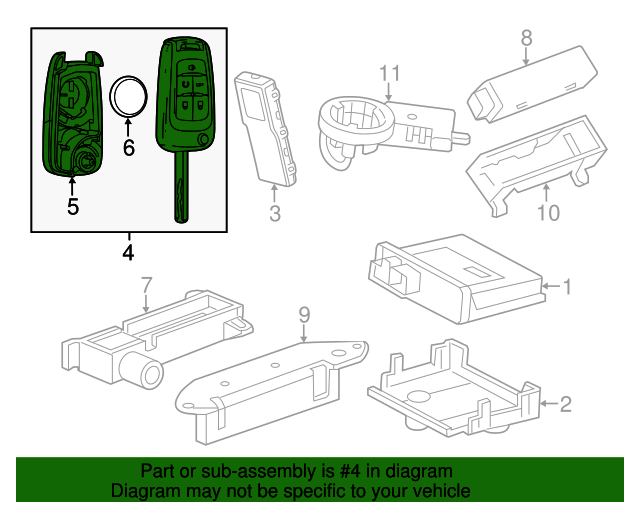 Genuine OEM GM Part Folding Door Lock and Ignition Lock Key 20142015