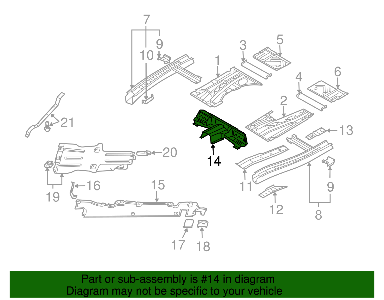 Floor Cross-Member - Volkswagen (7L0-803-221-F)