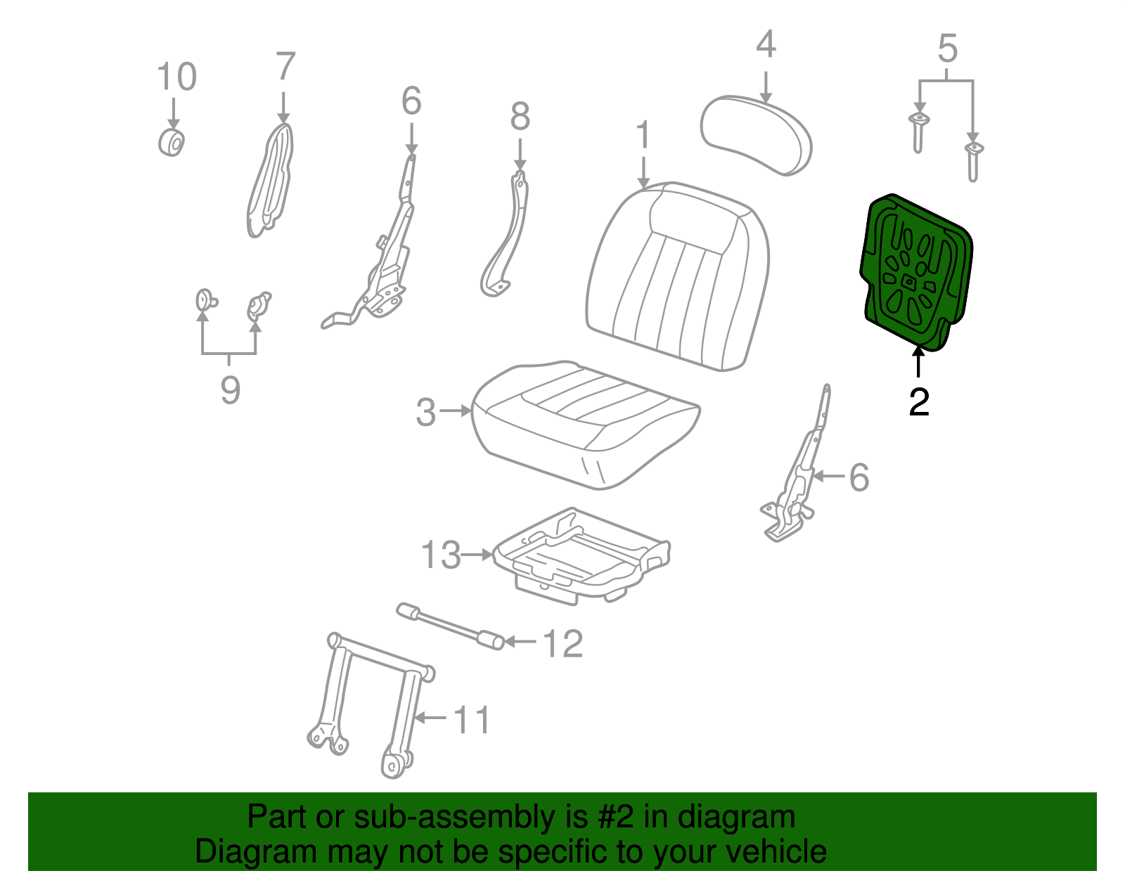 Seat Back Frame - Ford (YL7Z-7861018-CA)