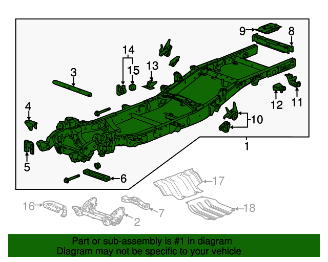 20172019 GM Vehicle Frame Assembly 84585066 GM