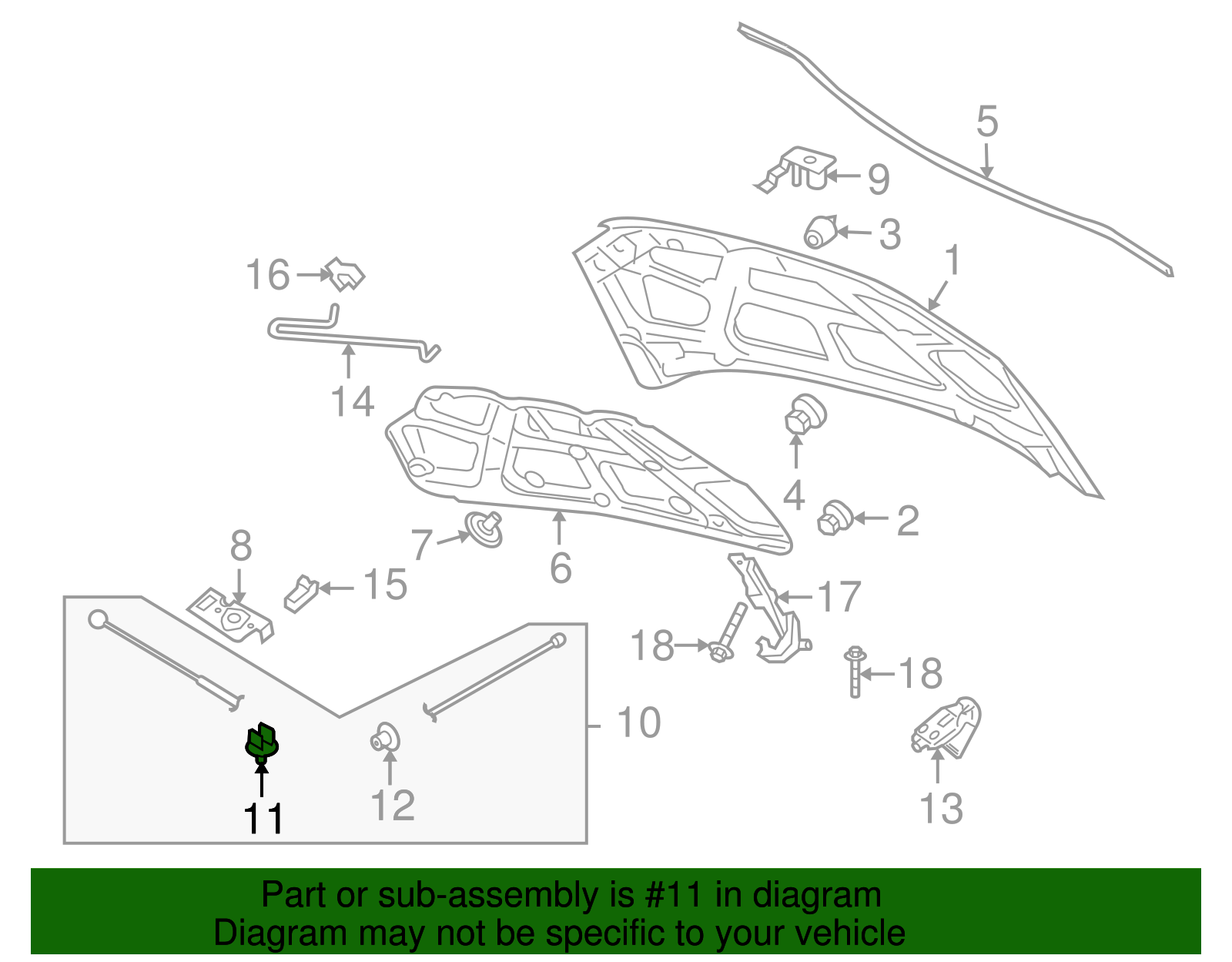 Hood Release Cable Clip - GM (94530269)