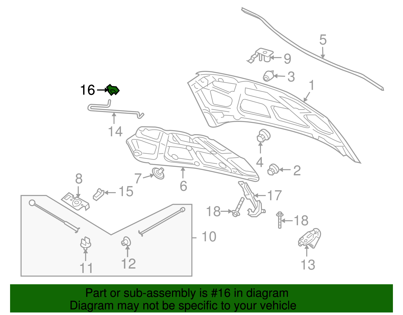 Hood Prop Rod Retainer - GM (96540969)