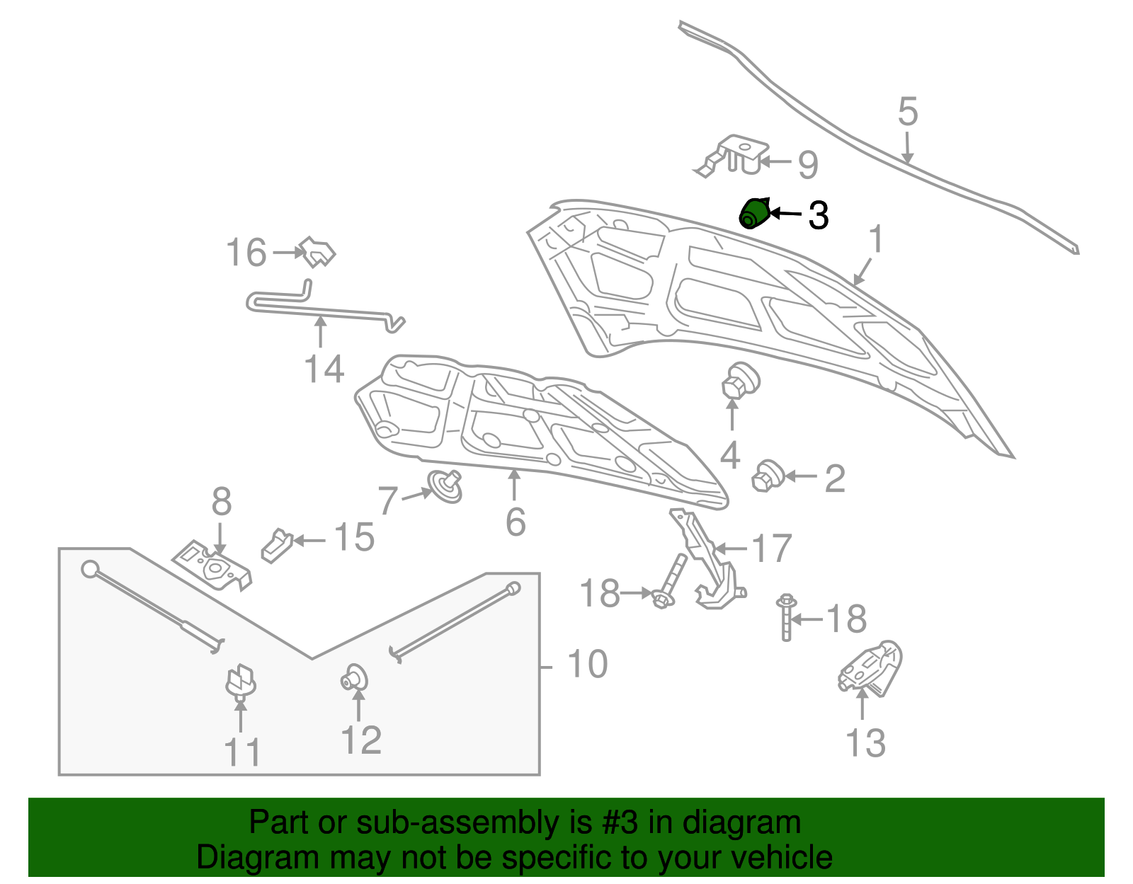 Front Hood Bumper - GM (96800861)