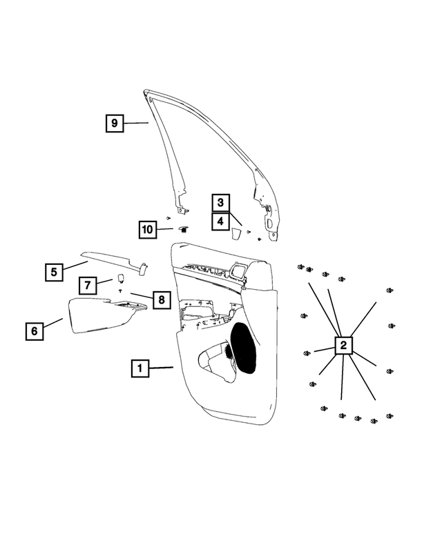20142021 Jeep Grand Cherokee Front Door Applique, Right 68328284AA