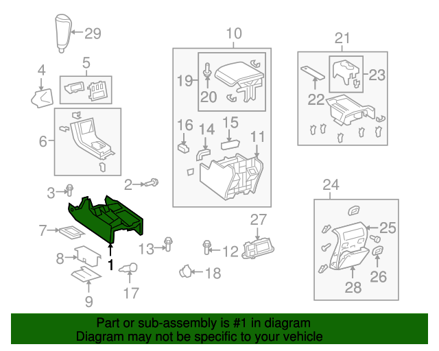 58811-0C080-C0 - Front Console - 2007-2022 Toyota | OEM Genuine Toyota ...