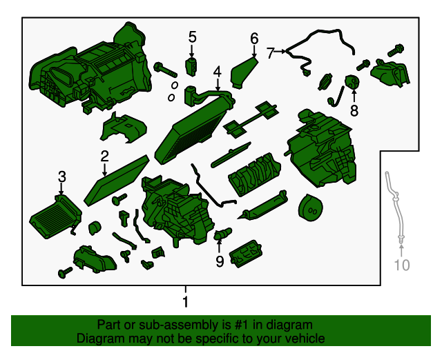 20192021 Nissan LEAF AC & Heater Assembly 272105SA0B Nissan Parts Plus