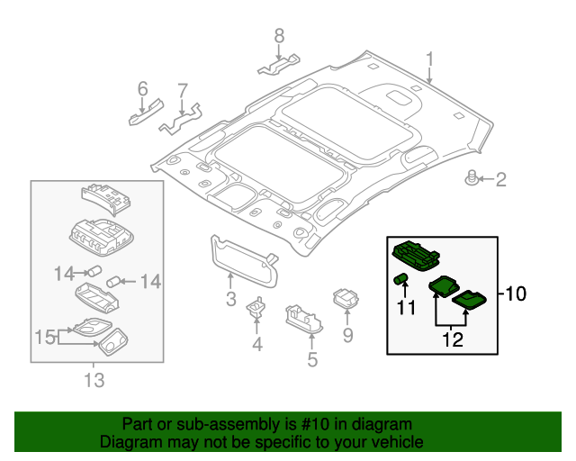 928503R010AMC Dome Lamp Assembly 20132015 Kia Optima Kia.Parts Store