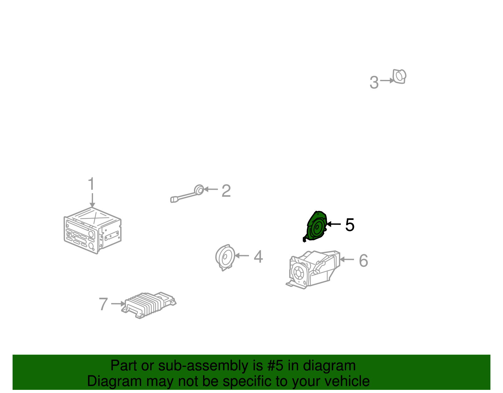 Rear Dr Speaker - GM (15054681)