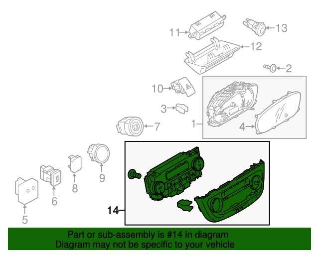 2014 Mitsubishi Mirage Temp Control 7820A437XA Mitsubishi Parts Warehouse