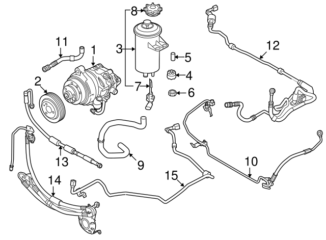 2007-2009 BMW X5 Power Steering Return Hose 32416783854 | OEM