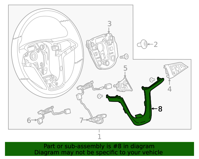 20132022 Buick Encore Steering Wheel Spoke Cover 95168432