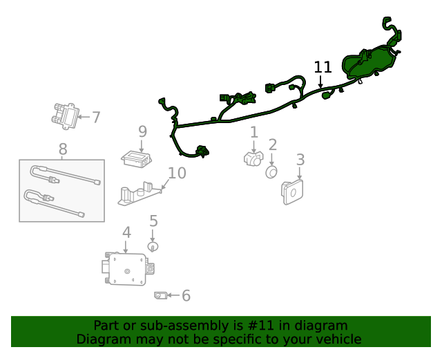 84907134 Rear Object Alarm Sensor Wiring Harness 20212022 Buick
