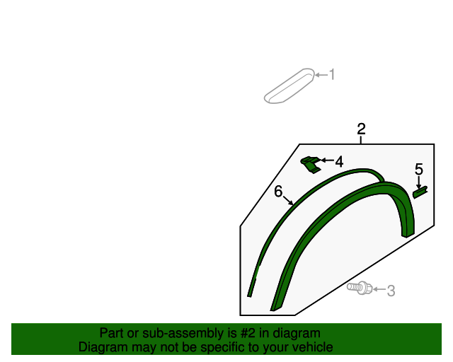 Genuine OEM Molding, Front Wheel Arch, Part 5220K207 Fits 20112018
