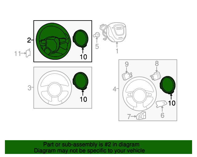 20072013 Audi Steering Wheel 8R0419091S1KT Wholesale Audi Parts