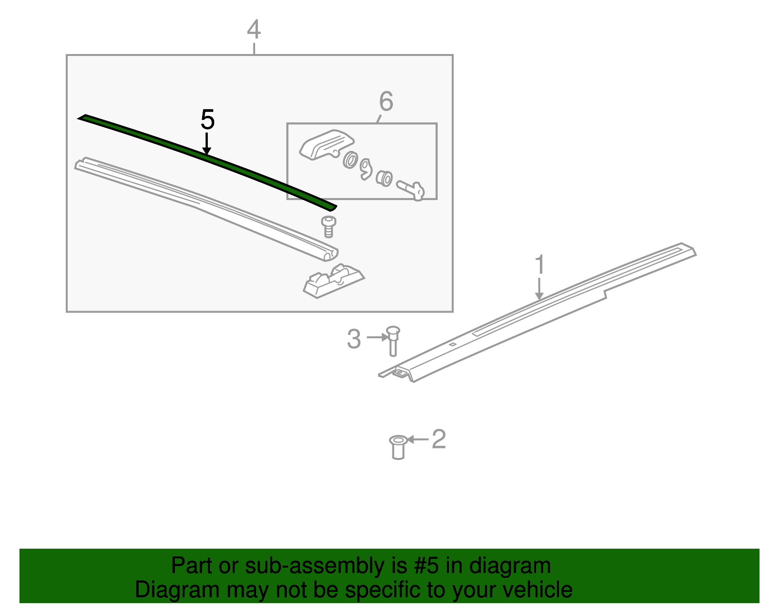 Strip, Roof Rack Cr Rl (12.815/17.070) - GM (88963232)