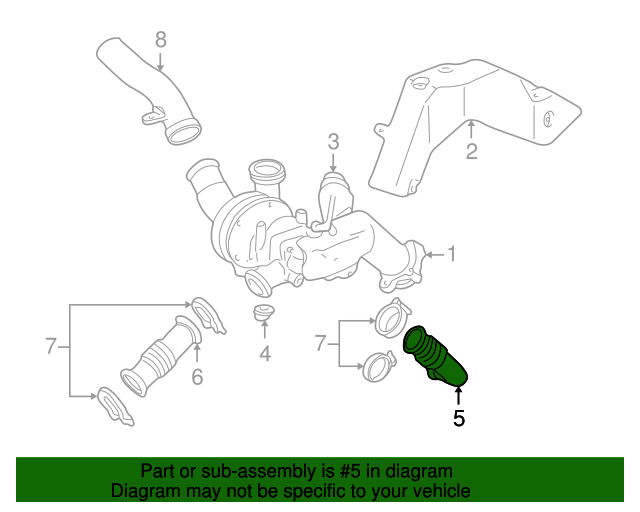 19962002 GM Turbocharger Exhaust Pipe 89018144