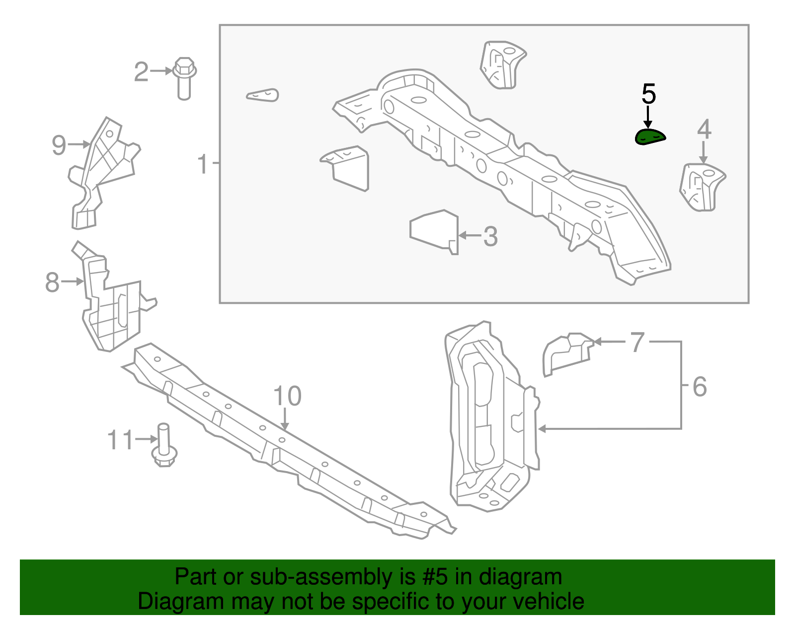 Upper Tie Bar Support Plate - Scion (53291-52070)