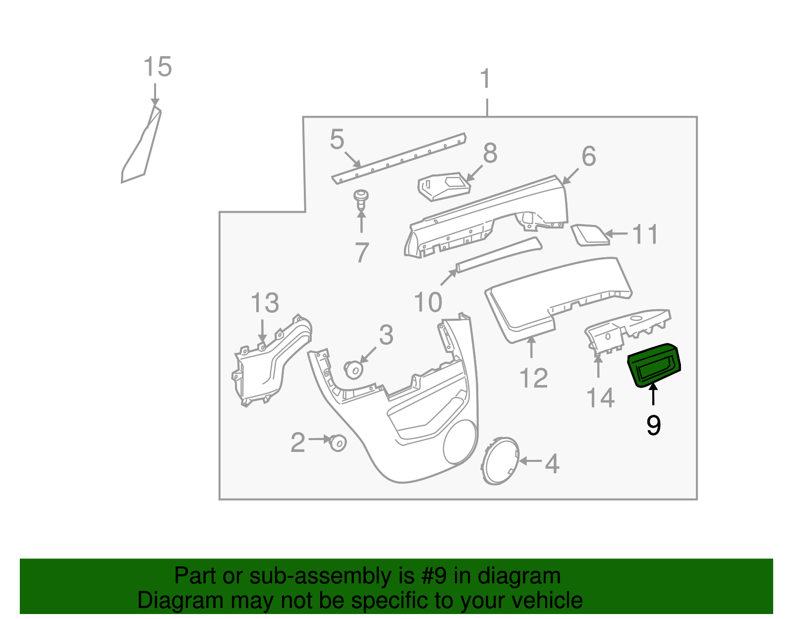 Driver Side Rear Door Pull Handle - GM (96817105)