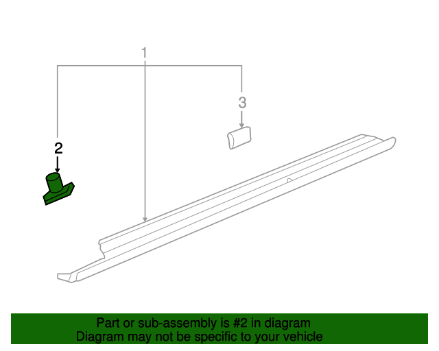 20062011 GM Rocker Panel Molding Retainer 15236894 GM