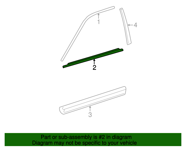 Genuine OEM Door Window Belt Weatherstrip (Left, Front) Part 757200C010 Fits 20012007 Toyota