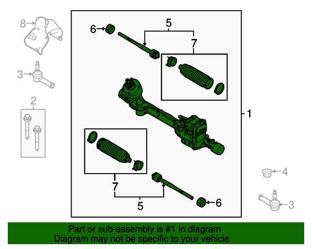 20132014 Ford Rack And Pinion Assembly DG1Z3504G QuirkParts