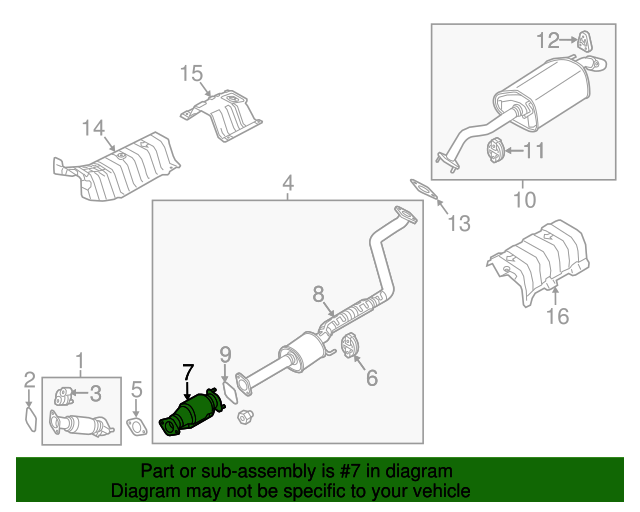 20132016 Kia Forte Catalytic Converter 28950 2E130 QuirkParts