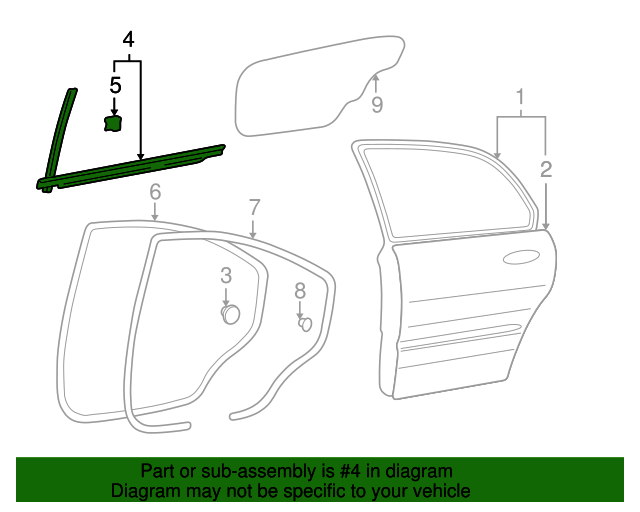 83220-3C000 - Belt Weather-Strip 2001-2006 Kia Optima | Kia.Parts Store