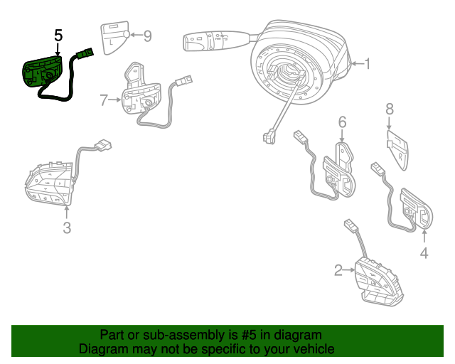 20142021 Mopar Radio Switch Driver's Side (LH) 5RQ11DX9AC